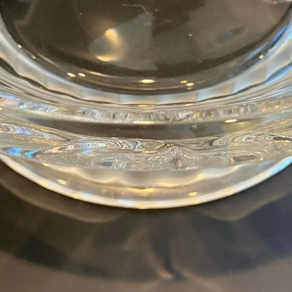 Vintage Stunning Crystal Footed with Geometric Design Candy Dish, 8
